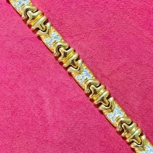 Joan Rivers Gold Tone & Crystal, 7” Bracelet